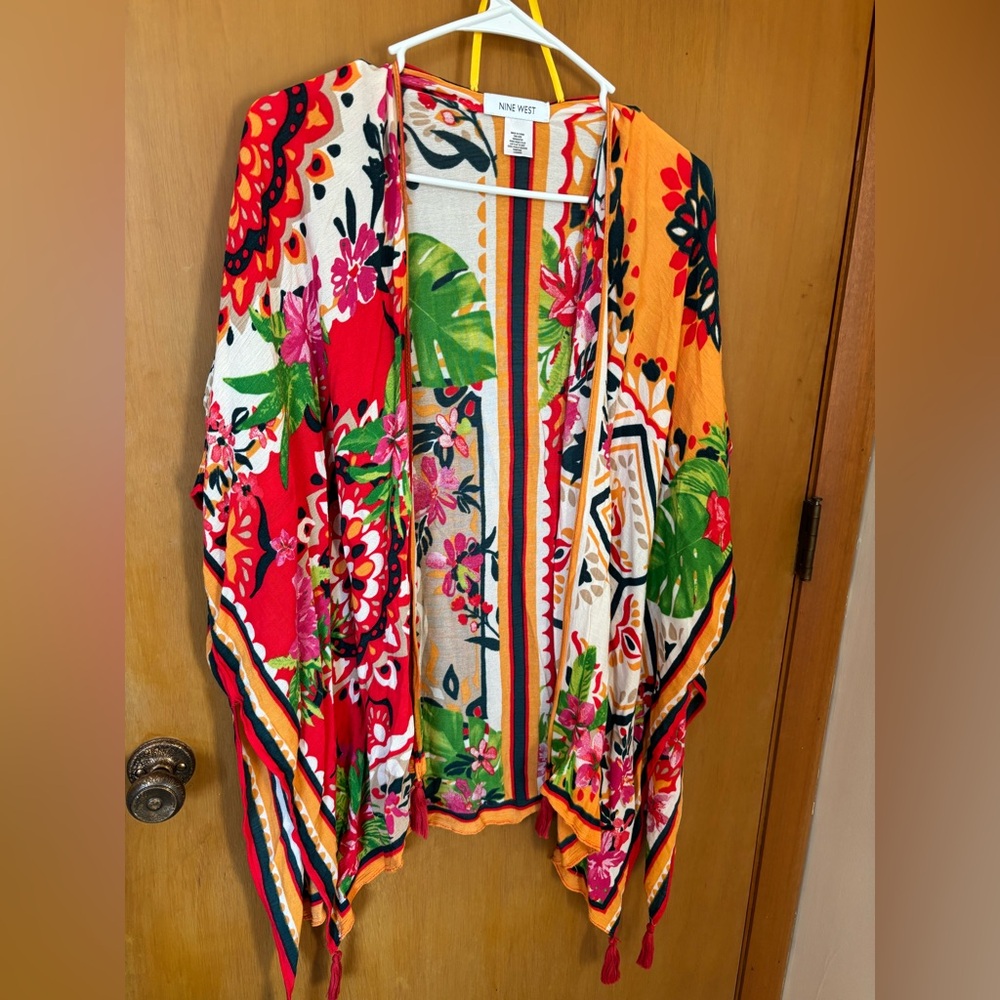 Nine West Multicolor Floral Kimono